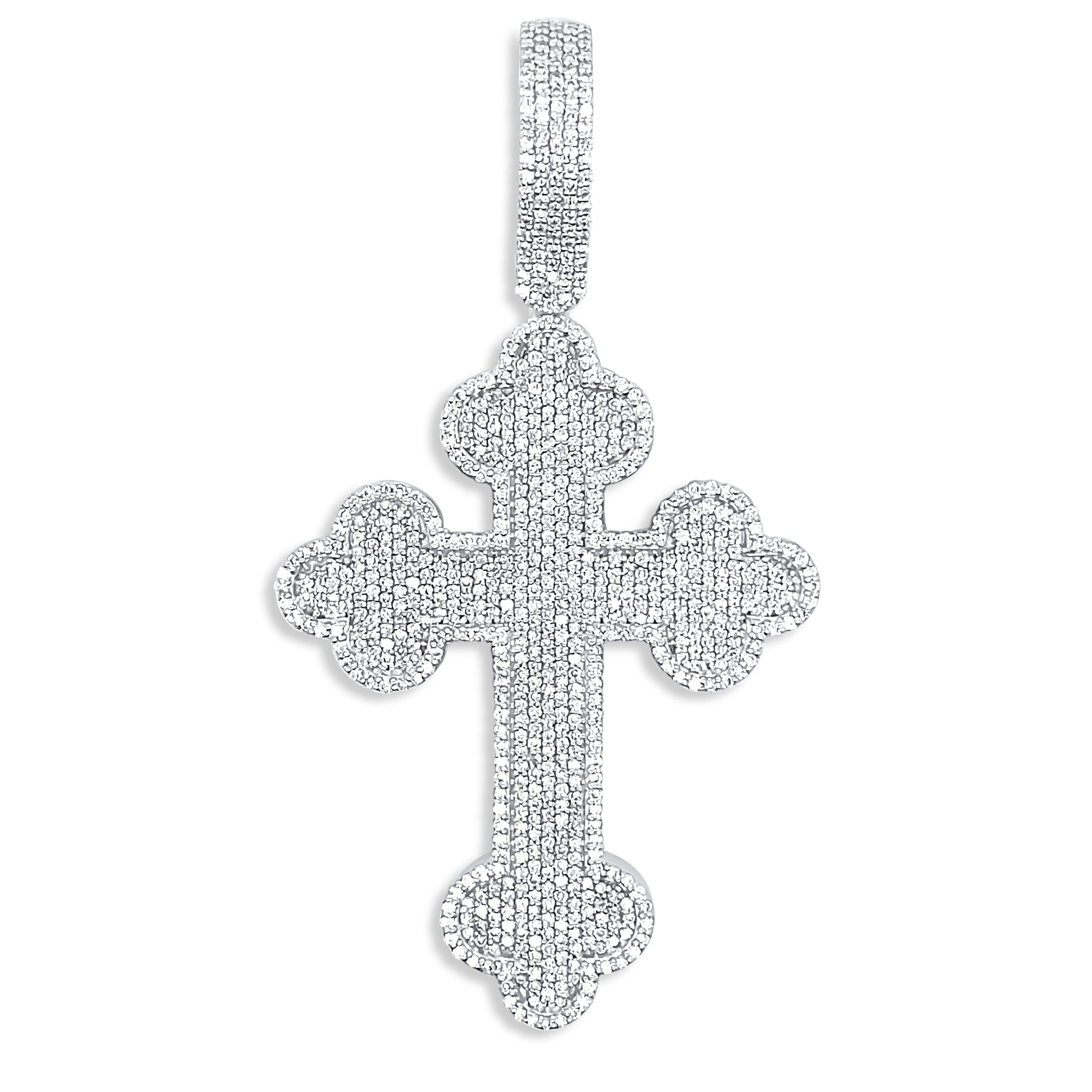 14K store White Gold Finish Deadman's Cross