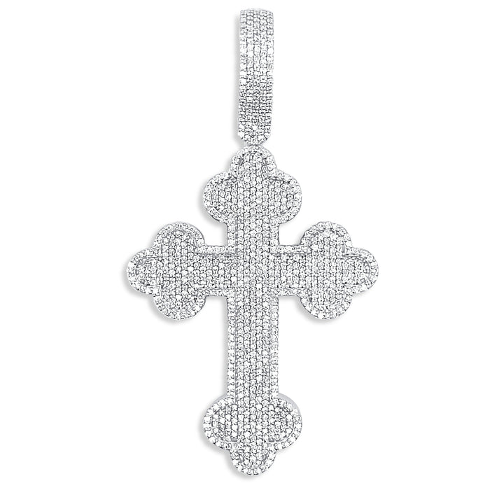 14K White Gold & Diamond Cross Pendant