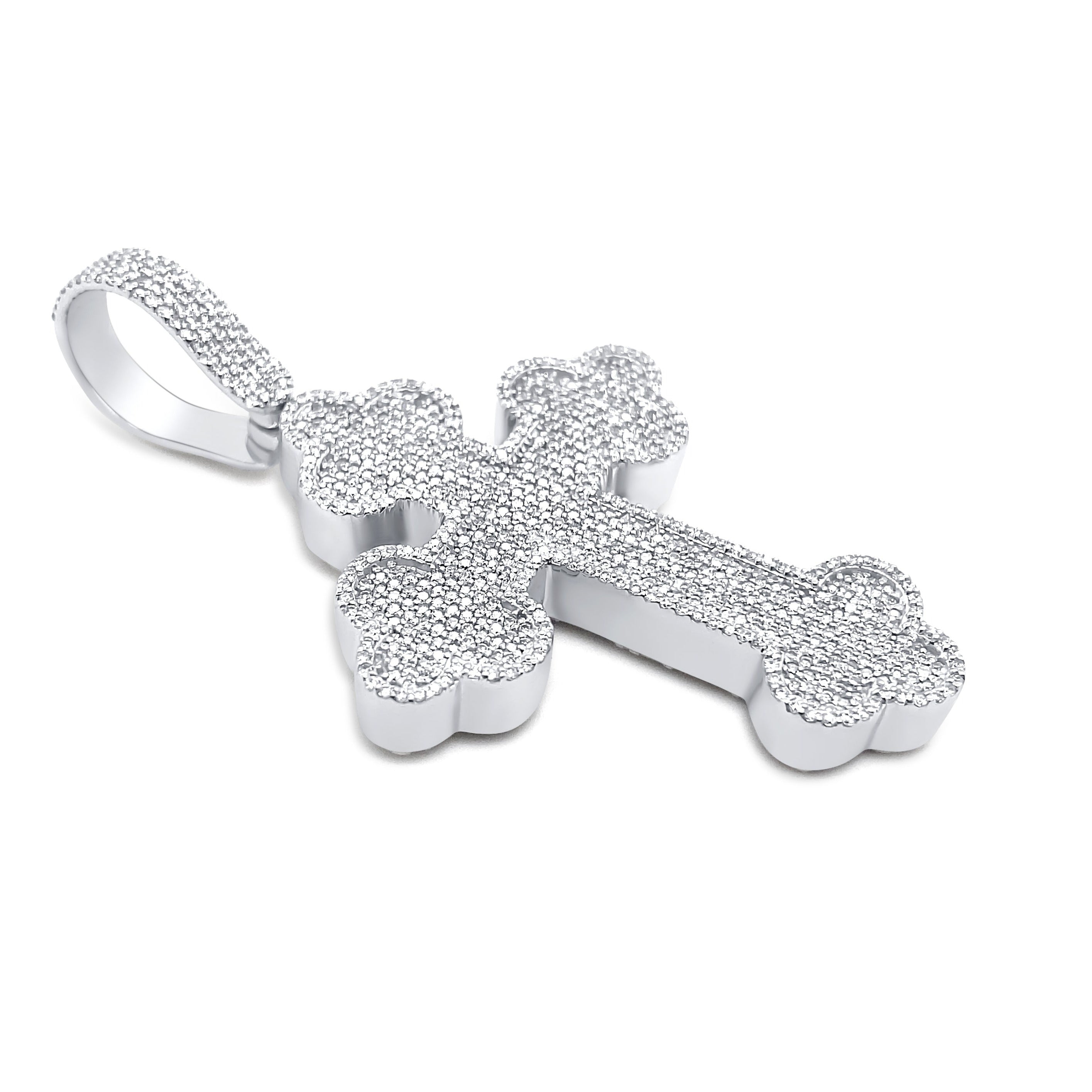 14K White Gold & Diamond Cross Pendant – Saki Diamonds, LLC.