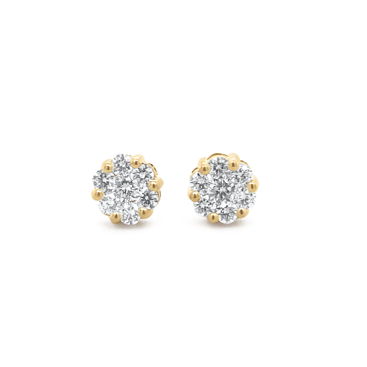 14K Yellow Gold .80ctw Diamond Earrings