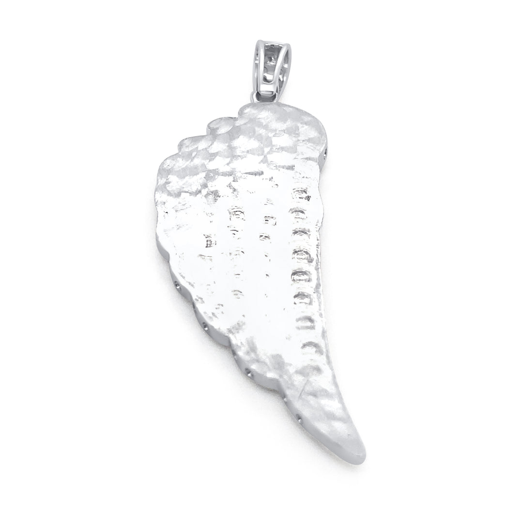 14K White Gold & Diamond Wing Pendant