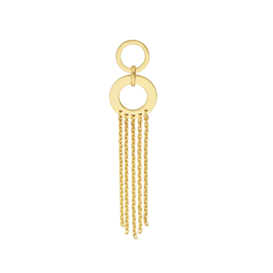 14K Door Knocker Earrings with Fringe Chain