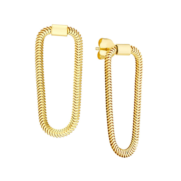 14k Loop Snake Chain Earrings