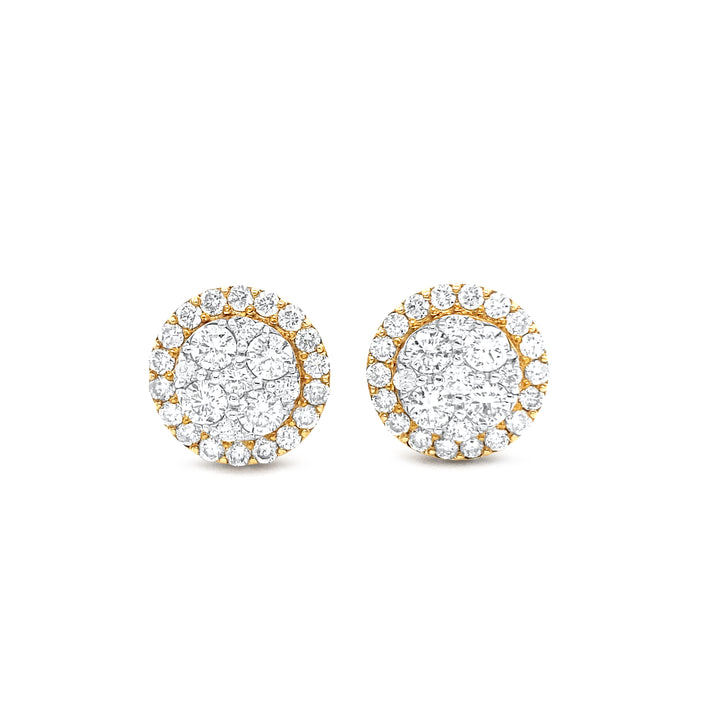 10K Yellow Gold 1.63ctw Diamond Earrings