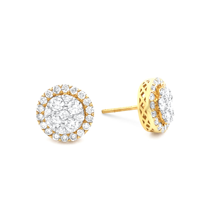 10K Yellow Gold 1.63ctw Diamond Earrings