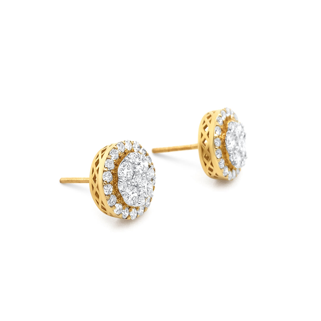 10K Yellow Gold 1.63ctw Diamond Earrings