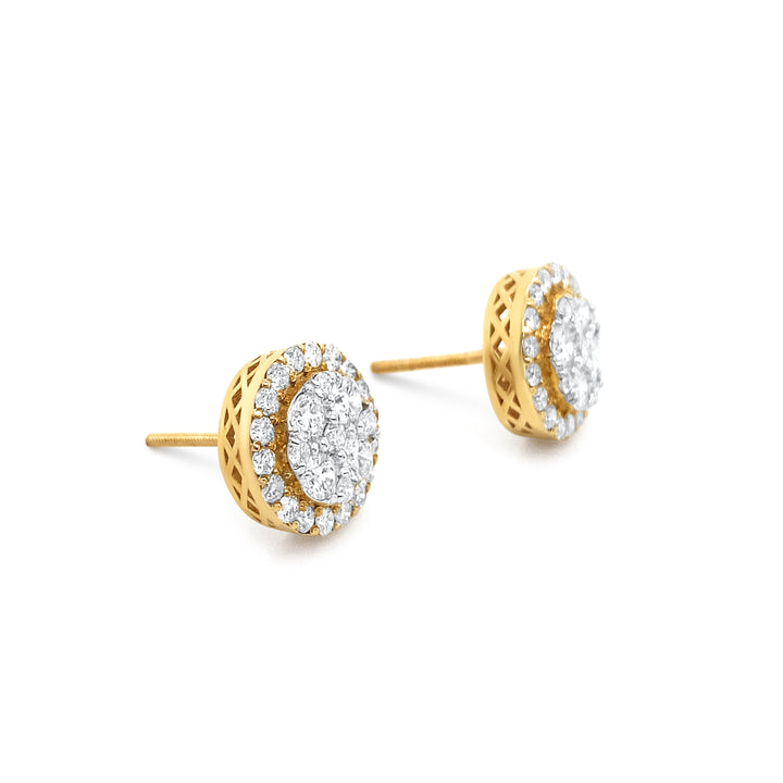 10K Yellow Gold 1.63ctw Diamond Earrings