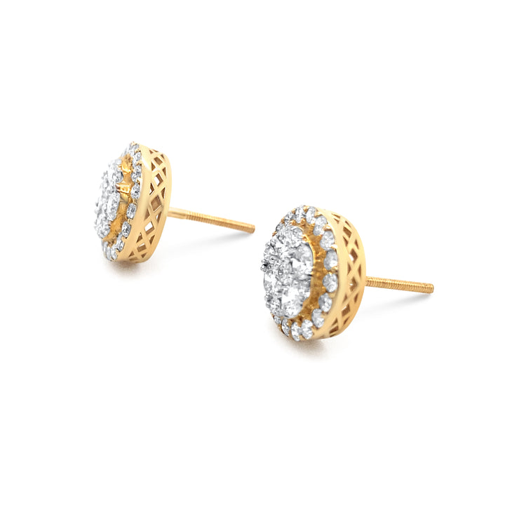 10K Yellow Gold 1.63ctw Diamond Earrings