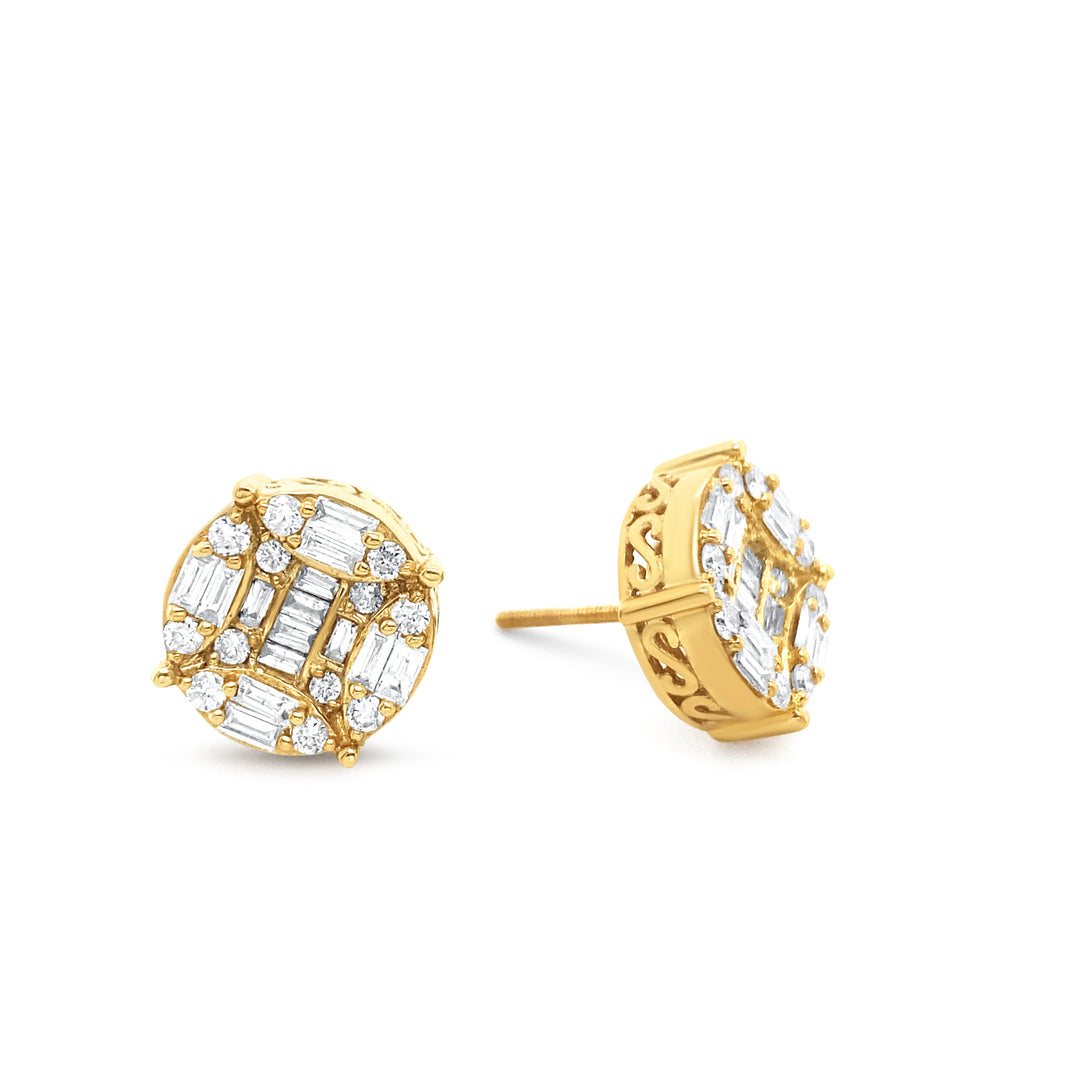 10K Yellow Gold 1.00ctw Diamond Earrings