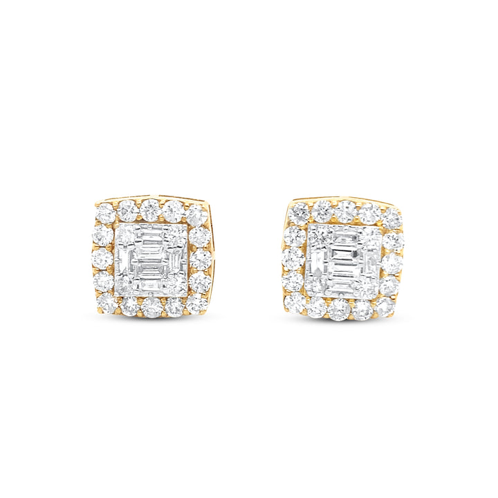 10K Yellow Gold 1.13ctw Diamond Earrings