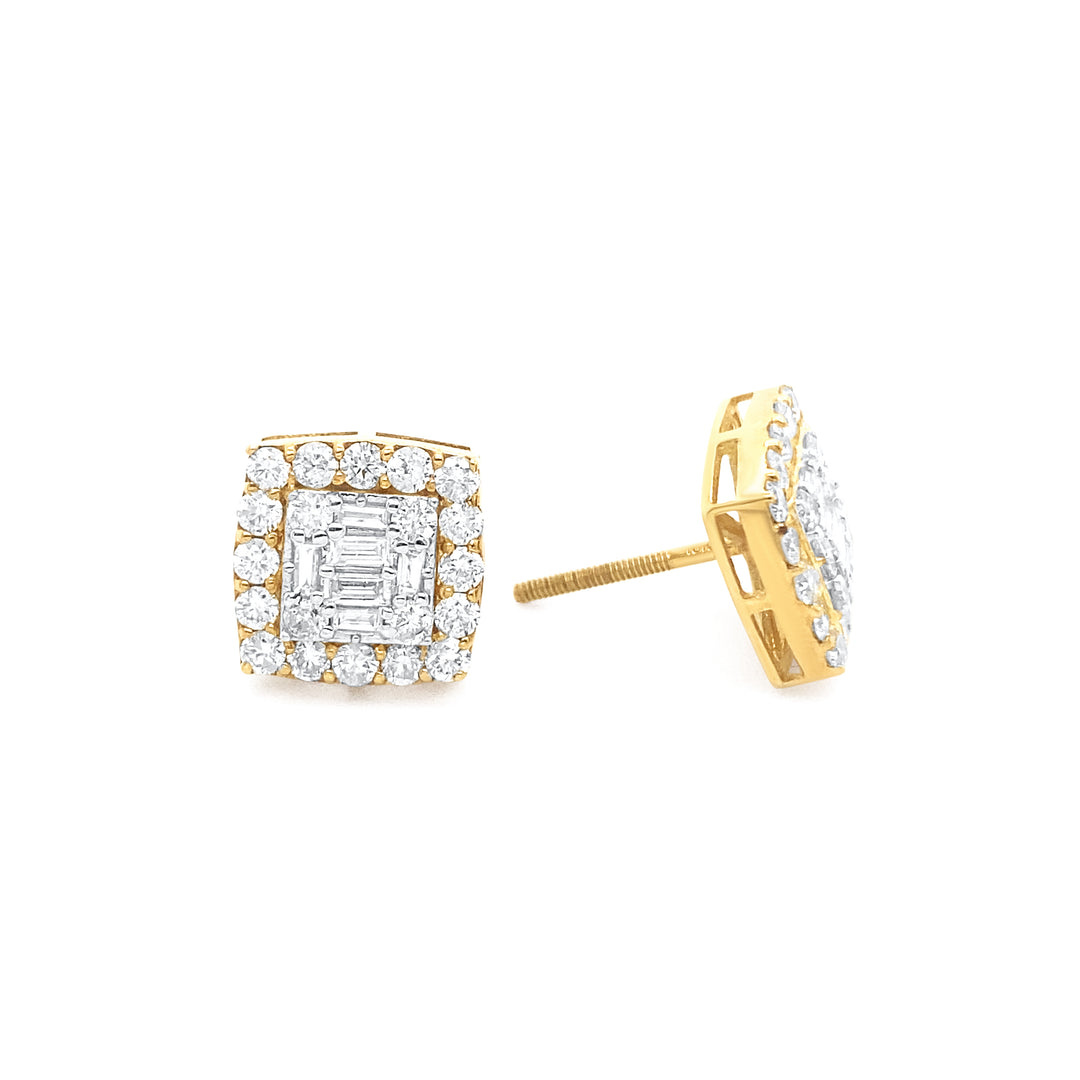 10K Yellow Gold 1.13ctw Diamond Earrings