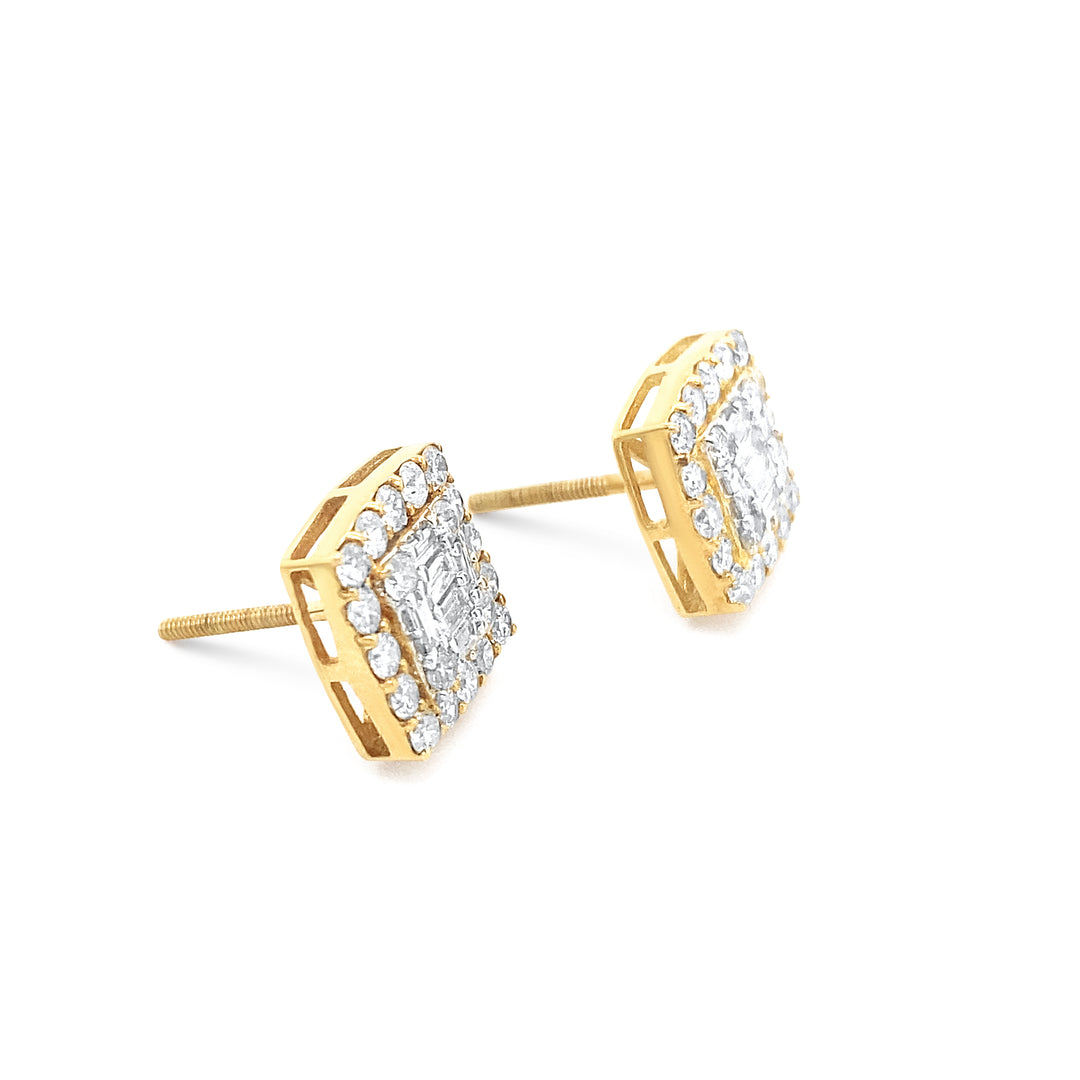 10K Yellow Gold 1.13ctw Diamond Earrings