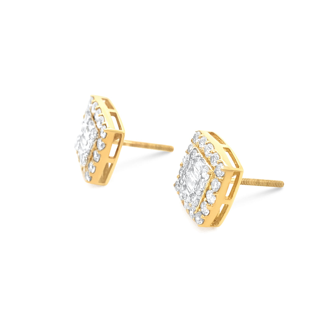 10K Yellow Gold 1.13ctw Diamond Earrings