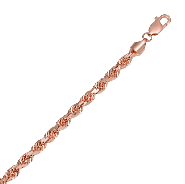 10K or 14K Rose Gold Rope Bracelet