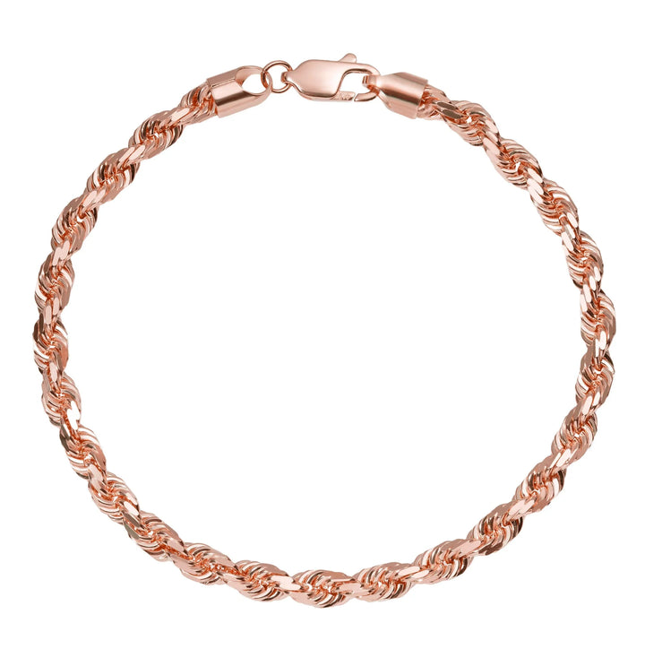 10K or 14K Rose Gold Rope Bracelet