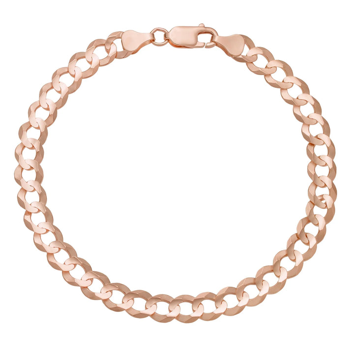 10K or 14K Rose Gold Curb Link Bracelet