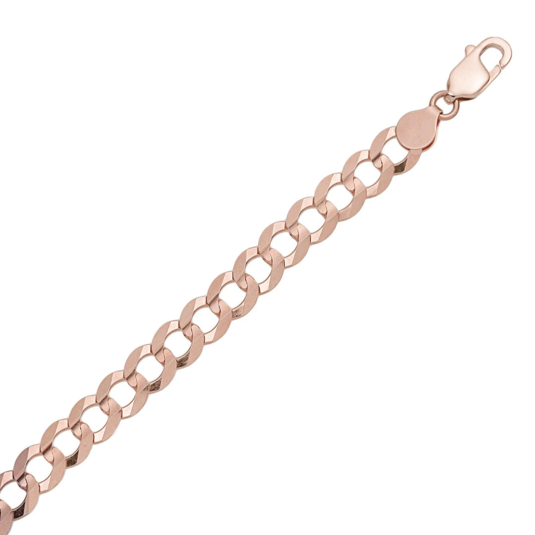 10K or 14K Rose Gold Curb Link Bracelet