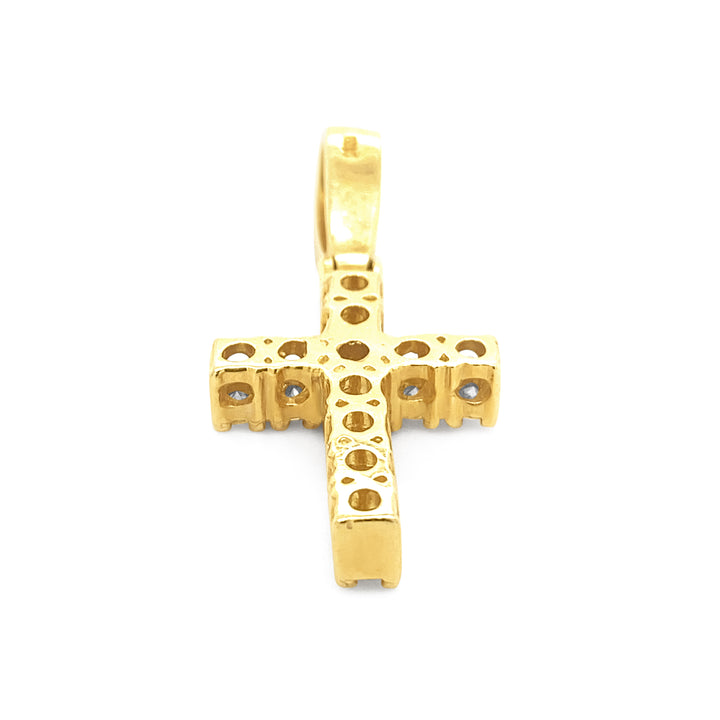 14K Yellow Gold & Diamond Cross Pendant