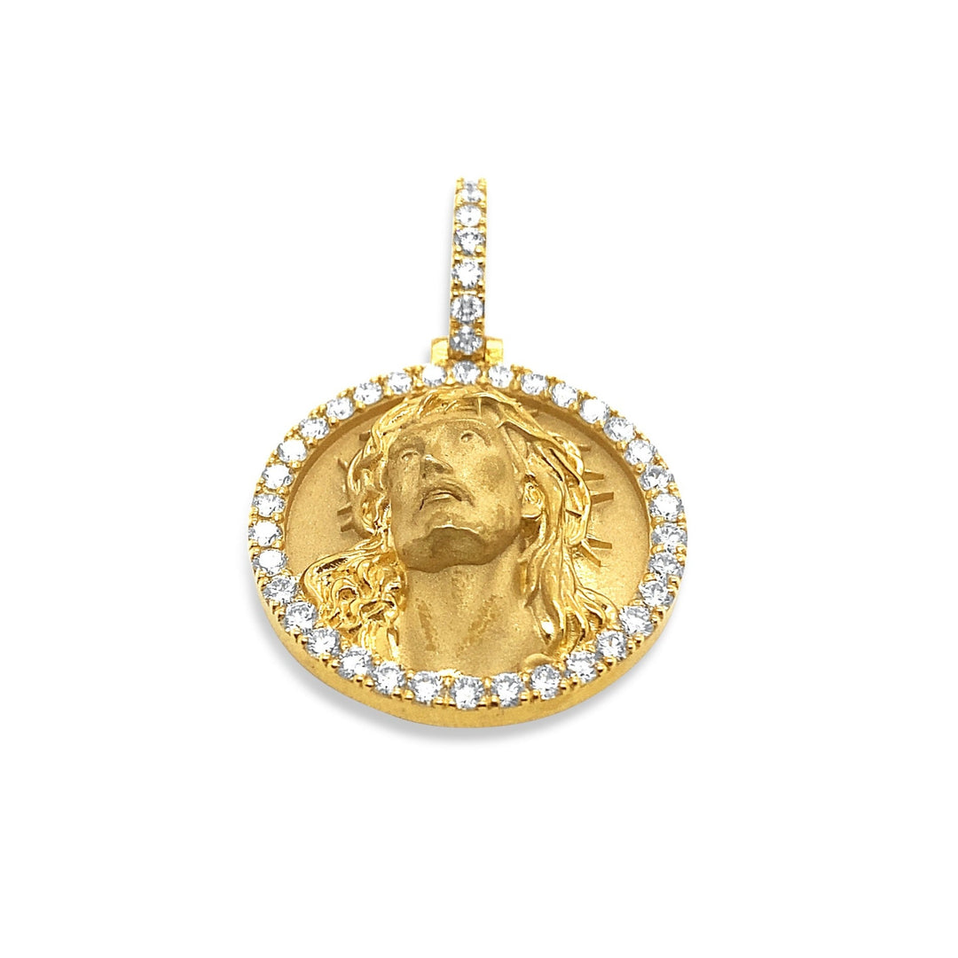 10K Yellow Gold & Diamond Jesus Crown of Thorns Pendant