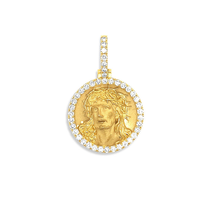 10K Yellow Gold & Diamond Jesus Crown of Thorns Pendant