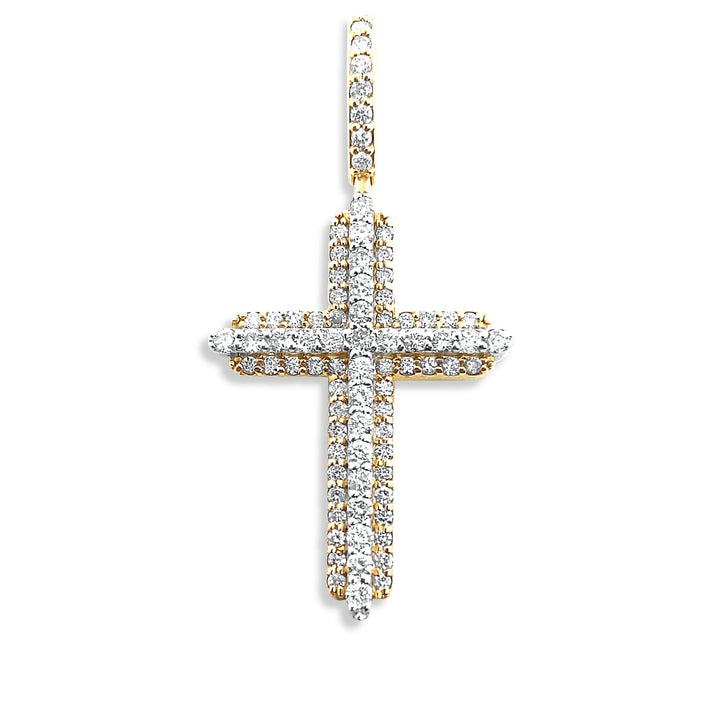 10K Yellow Gold & Diamond Cross Pendant