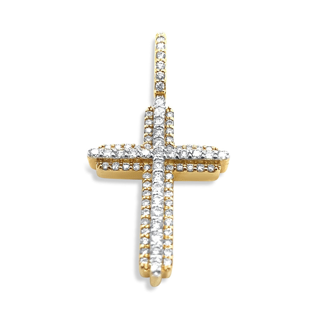 10K Yellow Gold & Diamond Cross Pendant