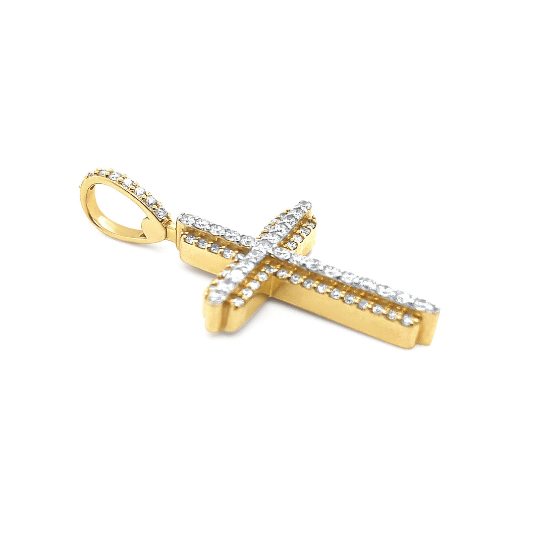 10K Yellow Gold & Diamond Cross Pendant