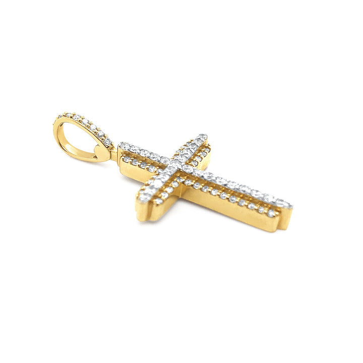 10K Yellow Gold & Diamond Cross Pendant