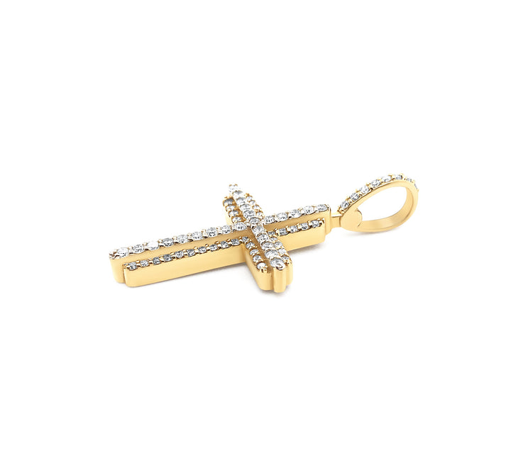 10K Yellow Gold & Diamond Cross Pendant