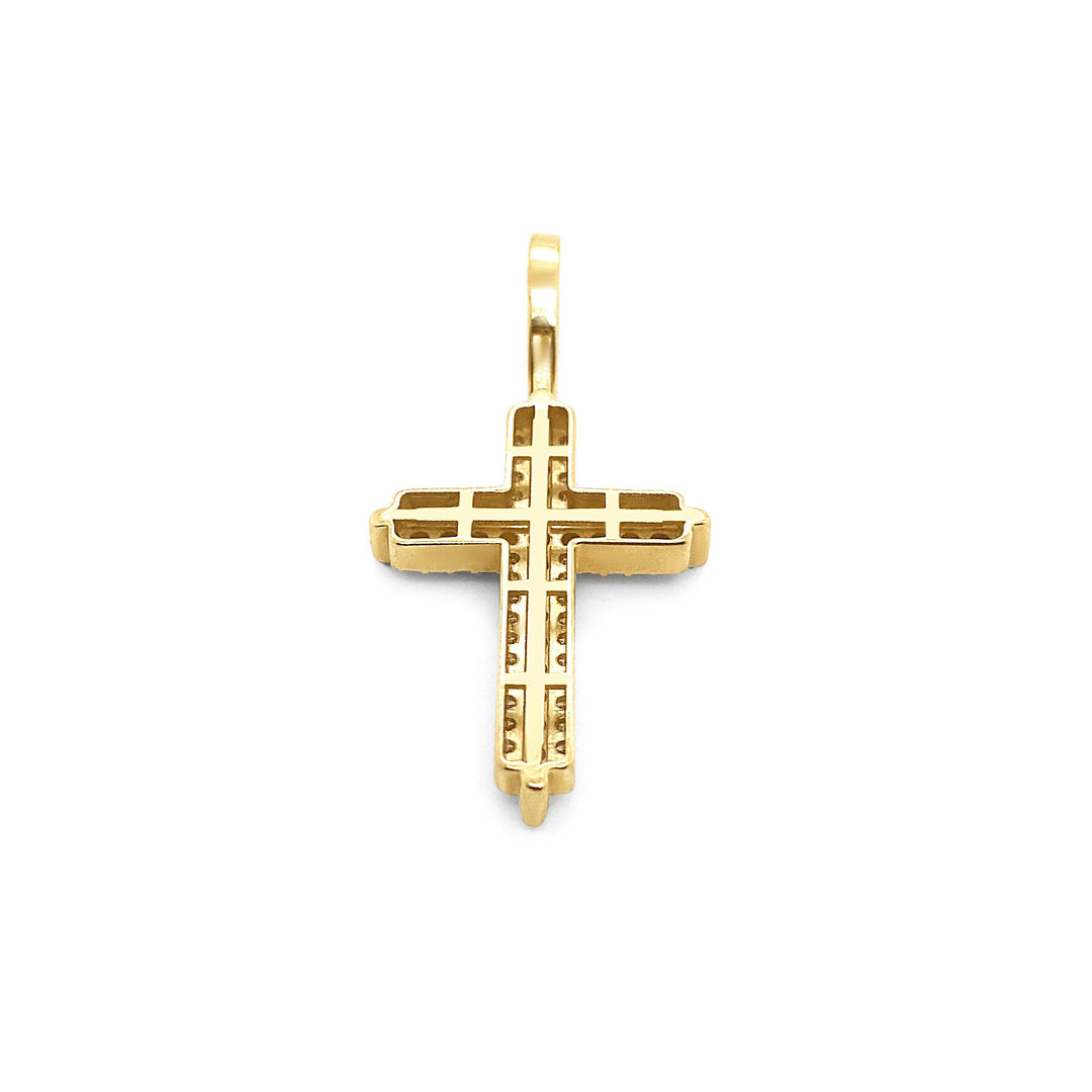 10K Yellow Gold & Diamond Cross Pendant