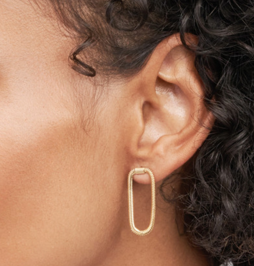 14k Loop Snake Chain Earrings