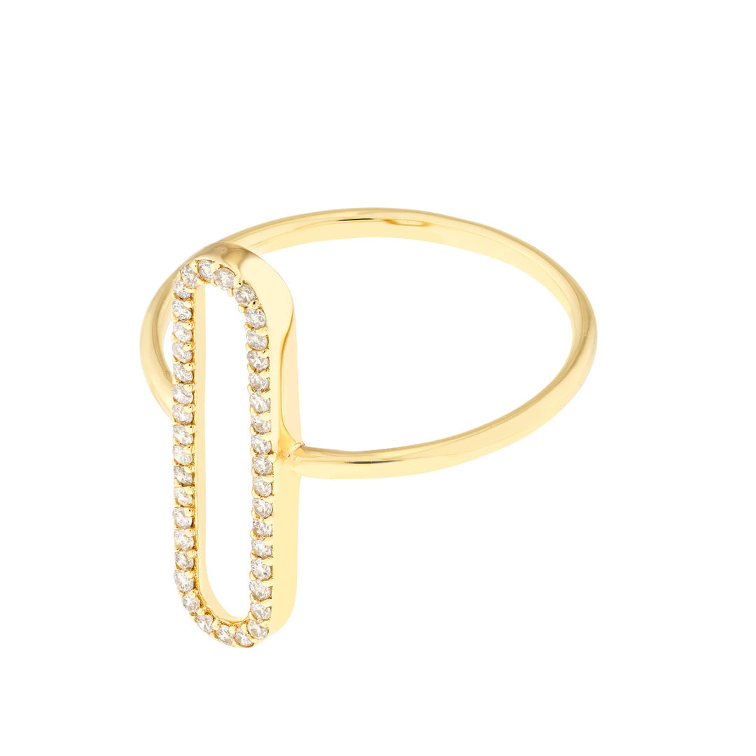 Diamond Paper Clip Frame Ring