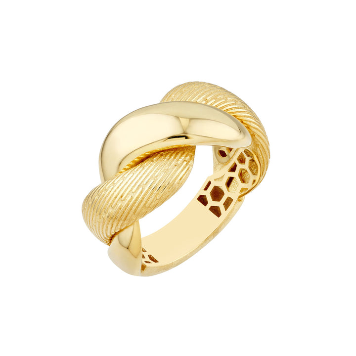 Textured and Polished Twist Ring