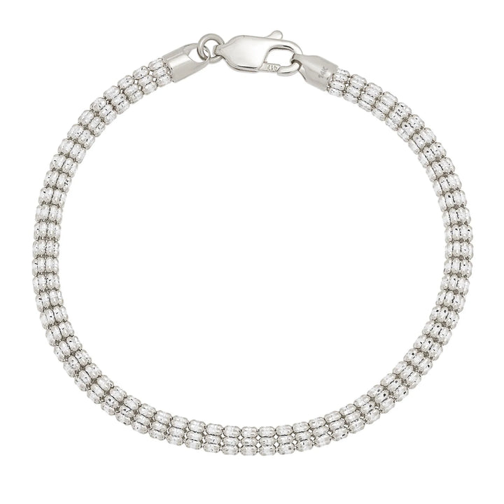 10K or 14K White Gold Ice Link Bracelet