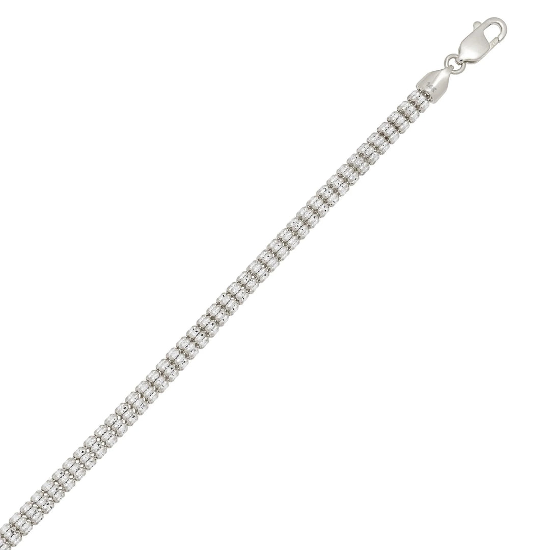 10K or 14K White Gold Ice Link Bracelet