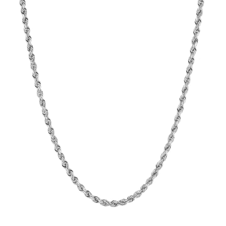 White Gold Solid Rope Chain