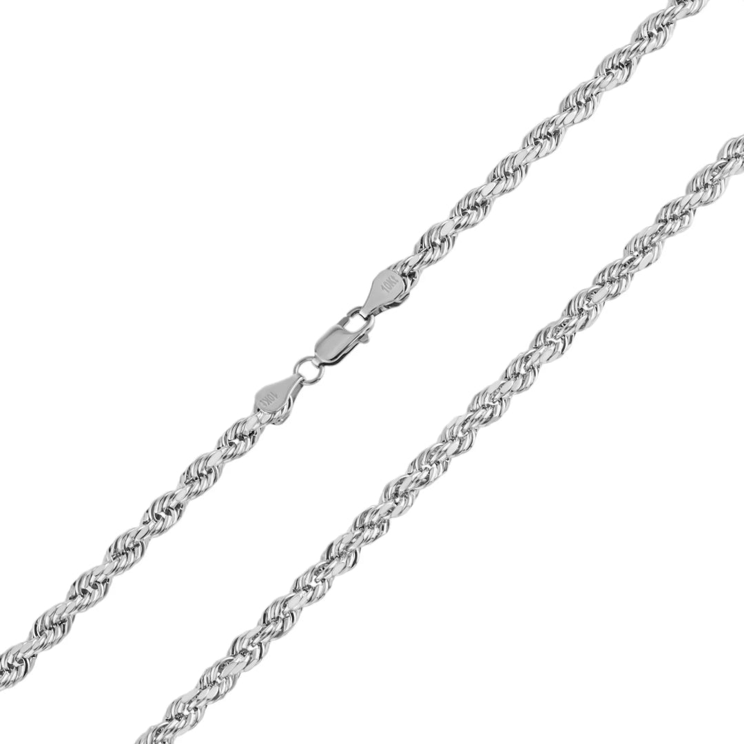 White Gold Solid Rope Chain