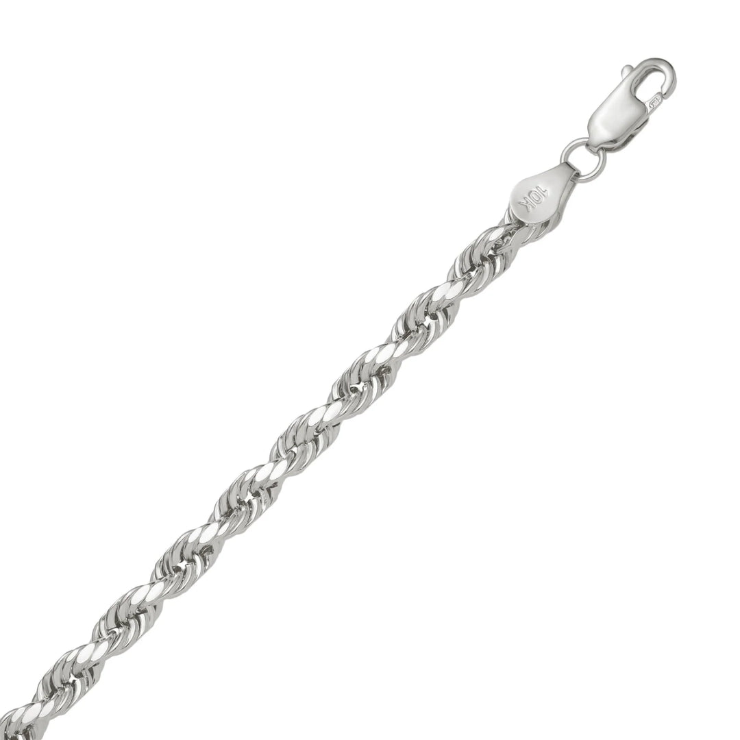 10K or 14K White Gold Rope Bracelet