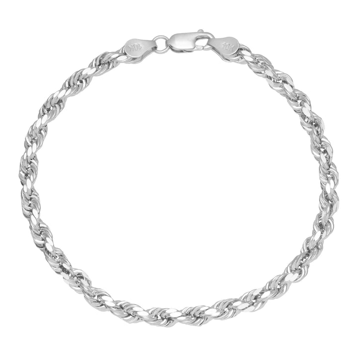 10K or 14K White Gold Rope Bracelet