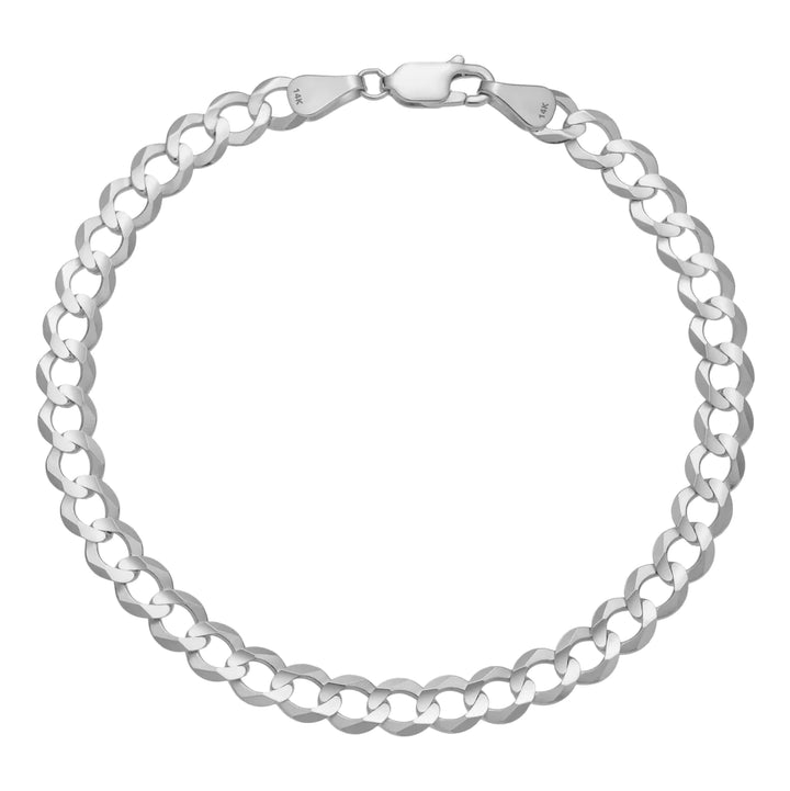 10K or 14K White Gold Curb Link Bracelet