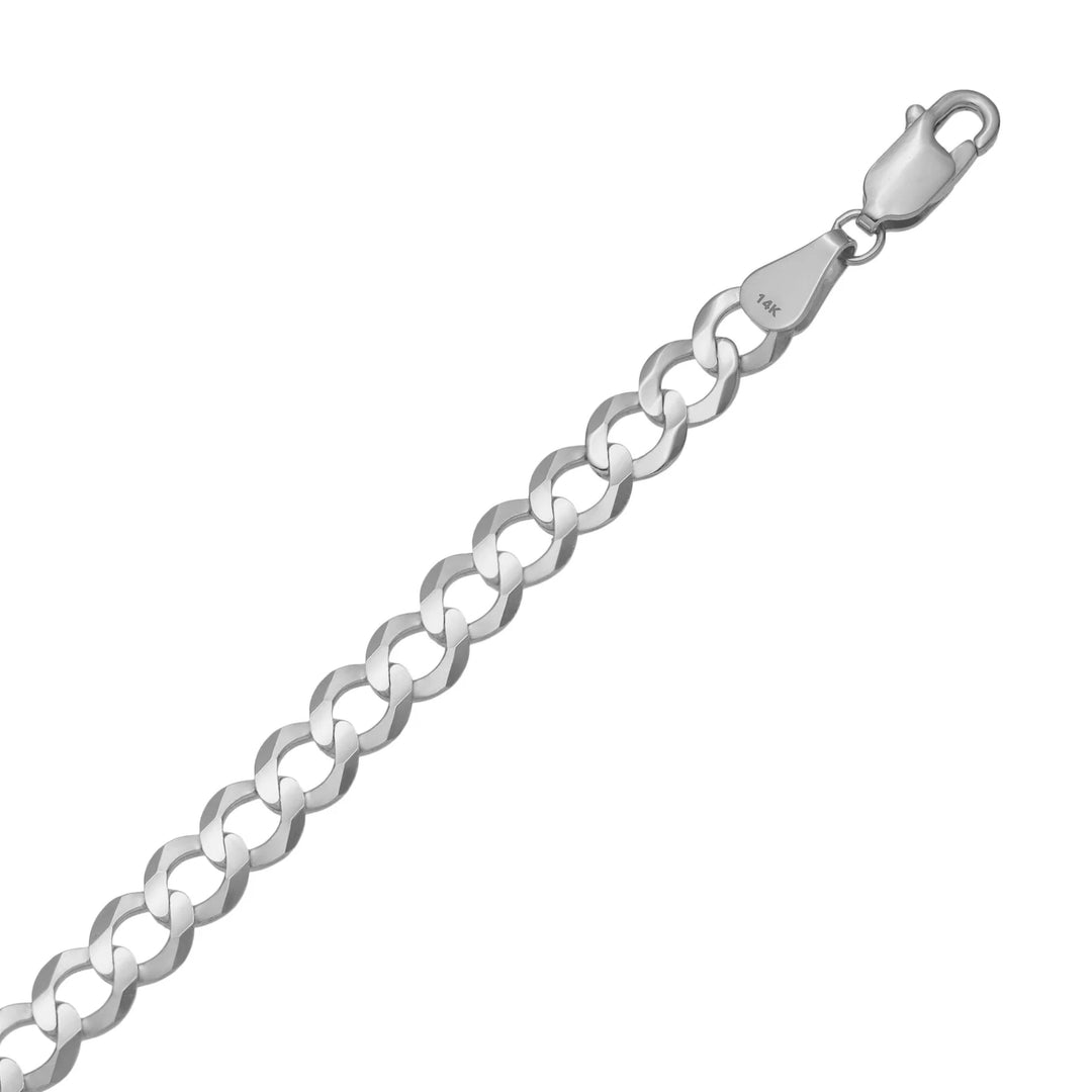 10K or 14K White Gold Curb Link Bracelet