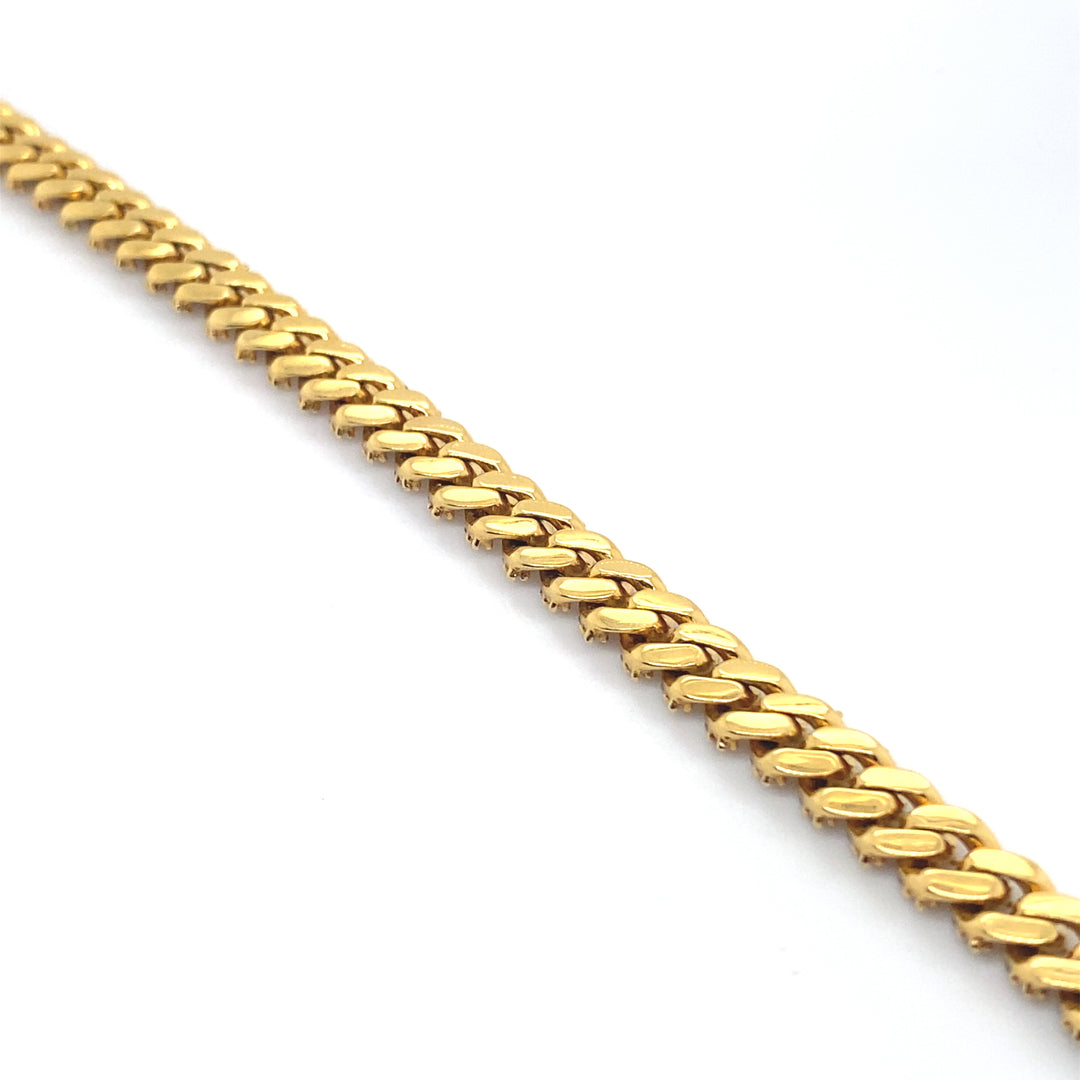 14K Yellow Gold Cuban Diamond Bracelet