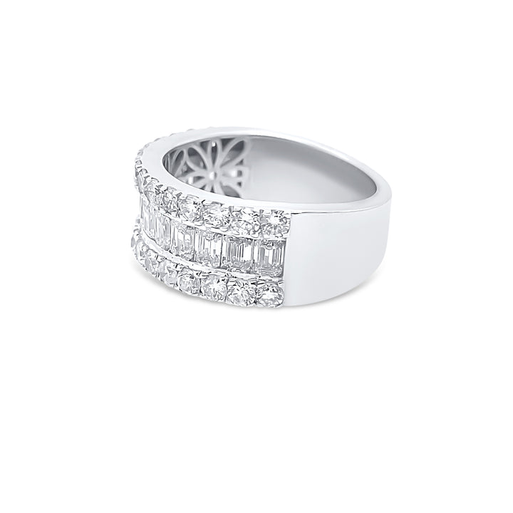 14K White Gold Baguette Diamond Ring