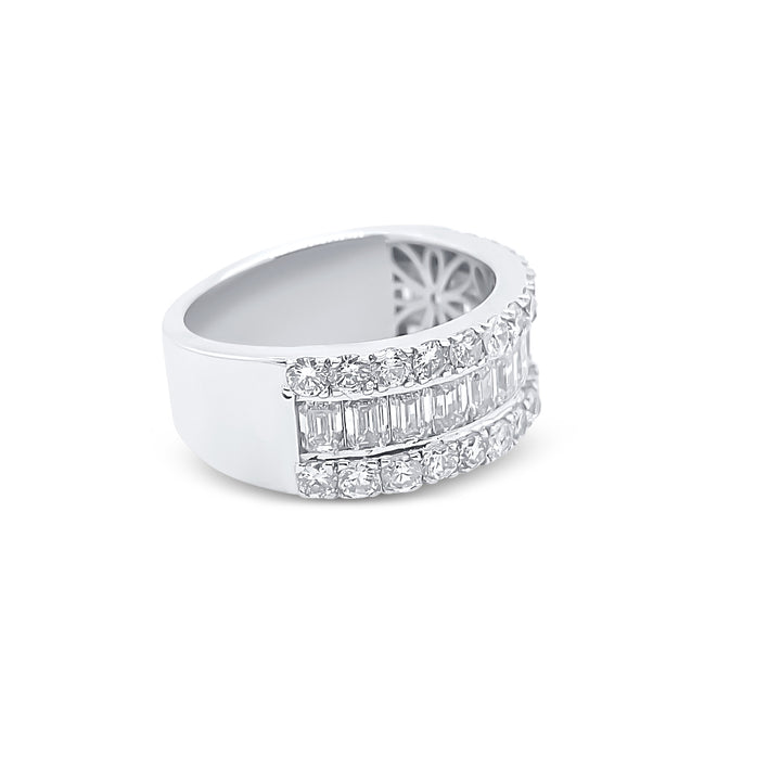 14K White Gold Baguette Diamond Ring