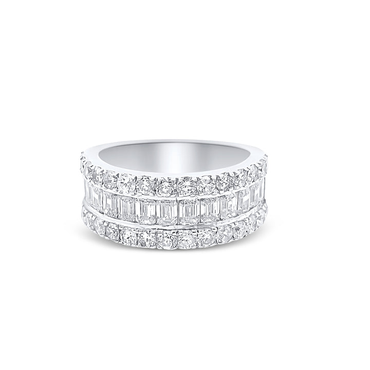 14K White Gold Baguette Diamond Ring