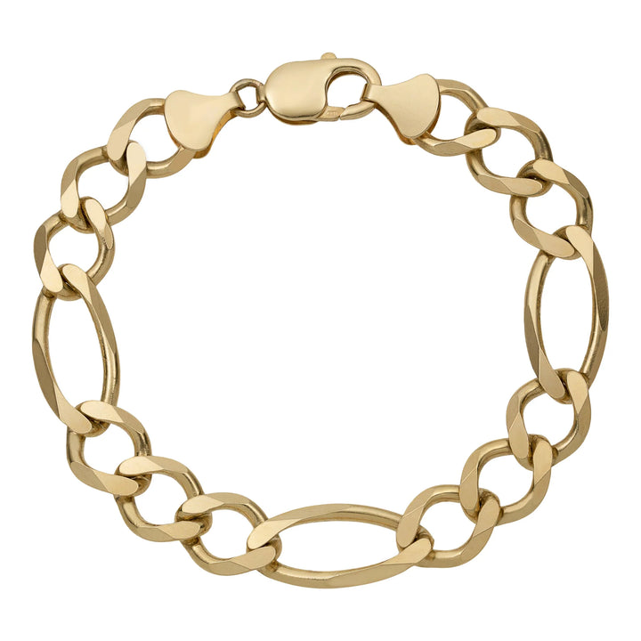 10K or 14K Yellow Gold Figaro Bracelet