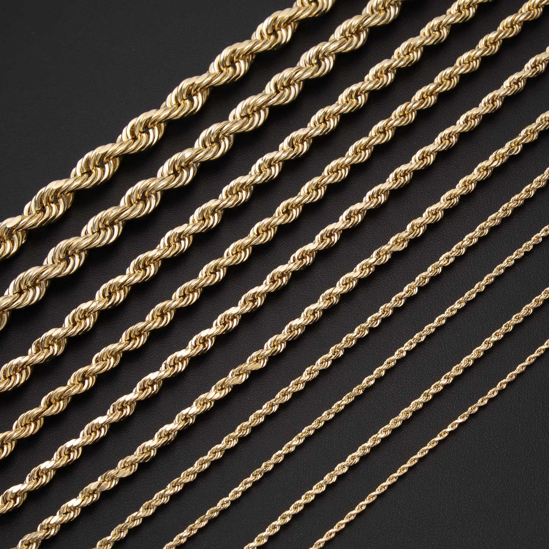 Yellow Gold Solid Rope Chain