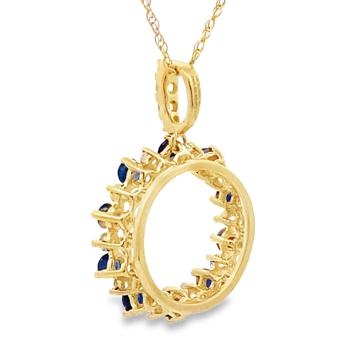 Sapphire Circle of Love Pendant Necklace