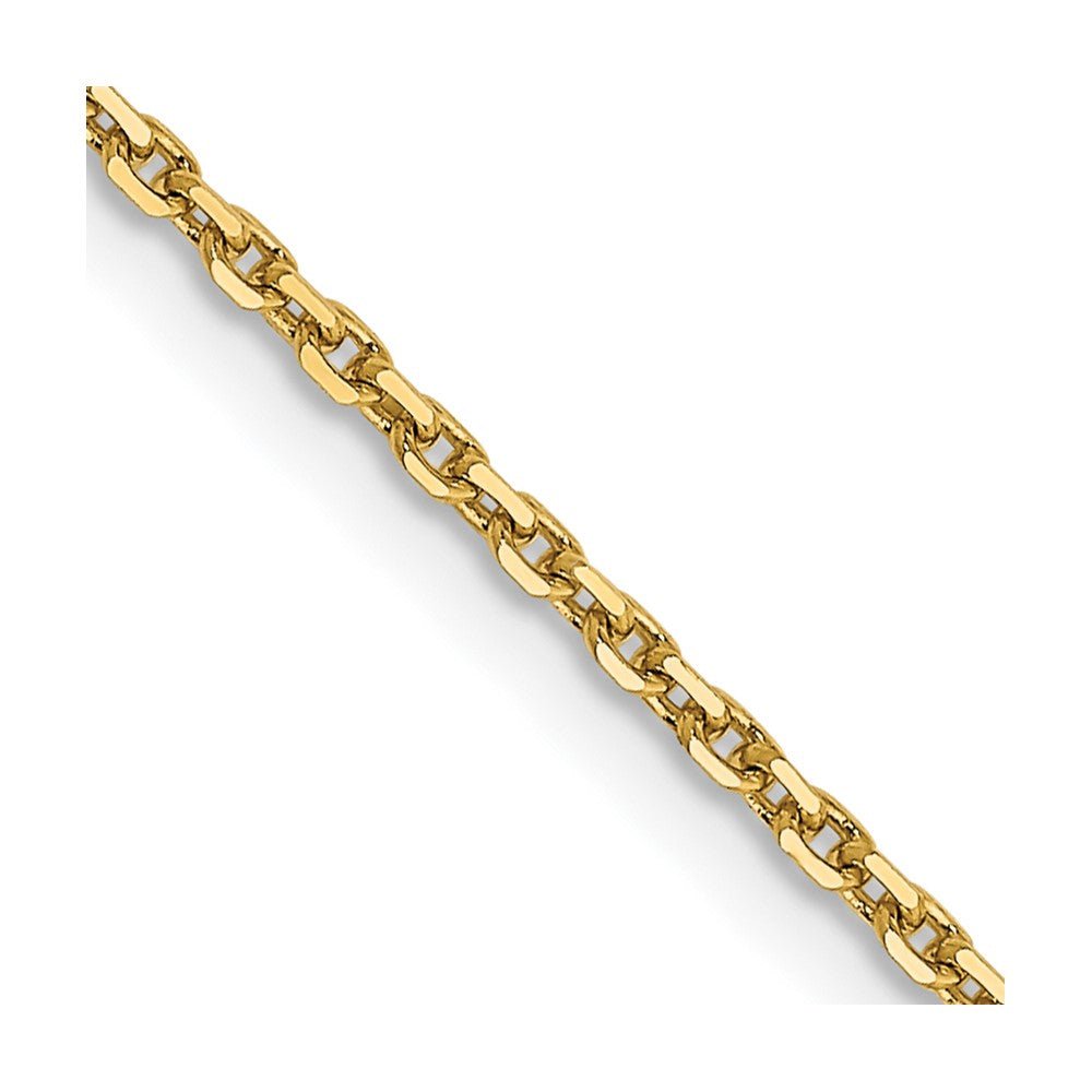 14k 1.4mm D/C Round Open Link Cable Chain - Saki Diamonds, LLC.