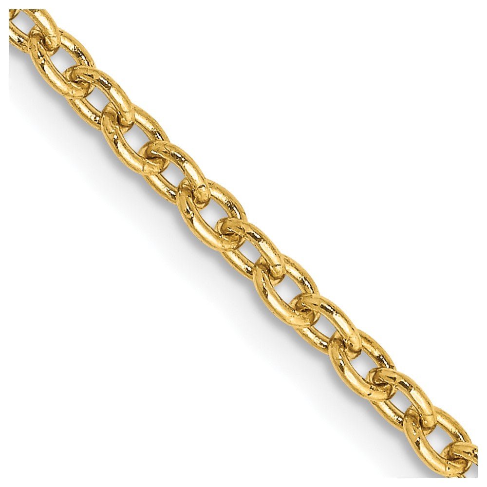 14k 2.4mm Round Open Link Cable Chain - Saki Diamonds, LLC.